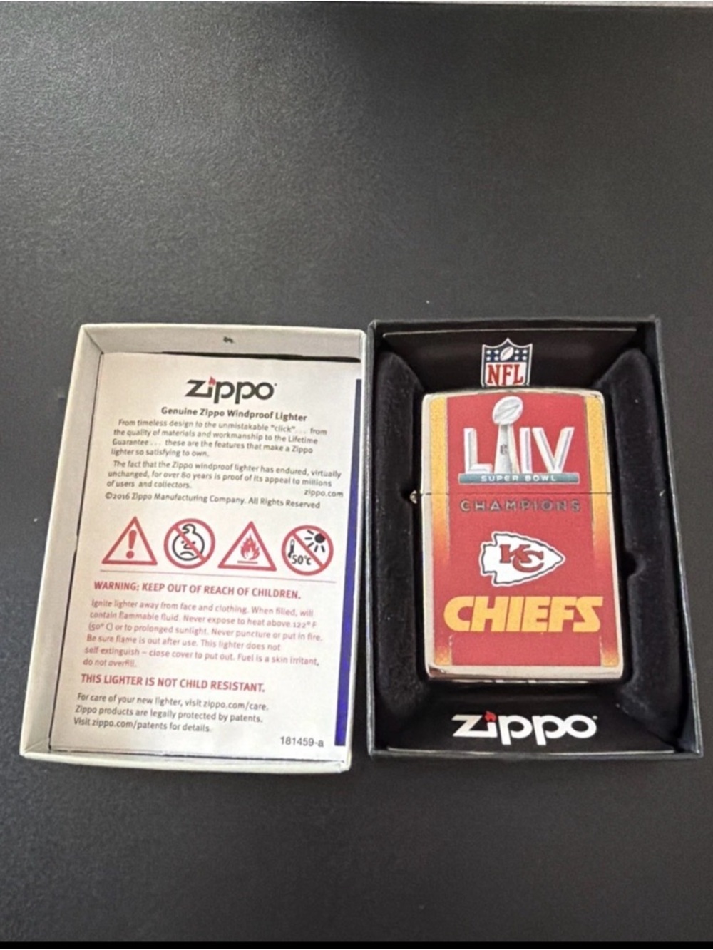 Kansas City Chiefs Super Bowl LIV Red and Gold Zippo Windproof Lighter